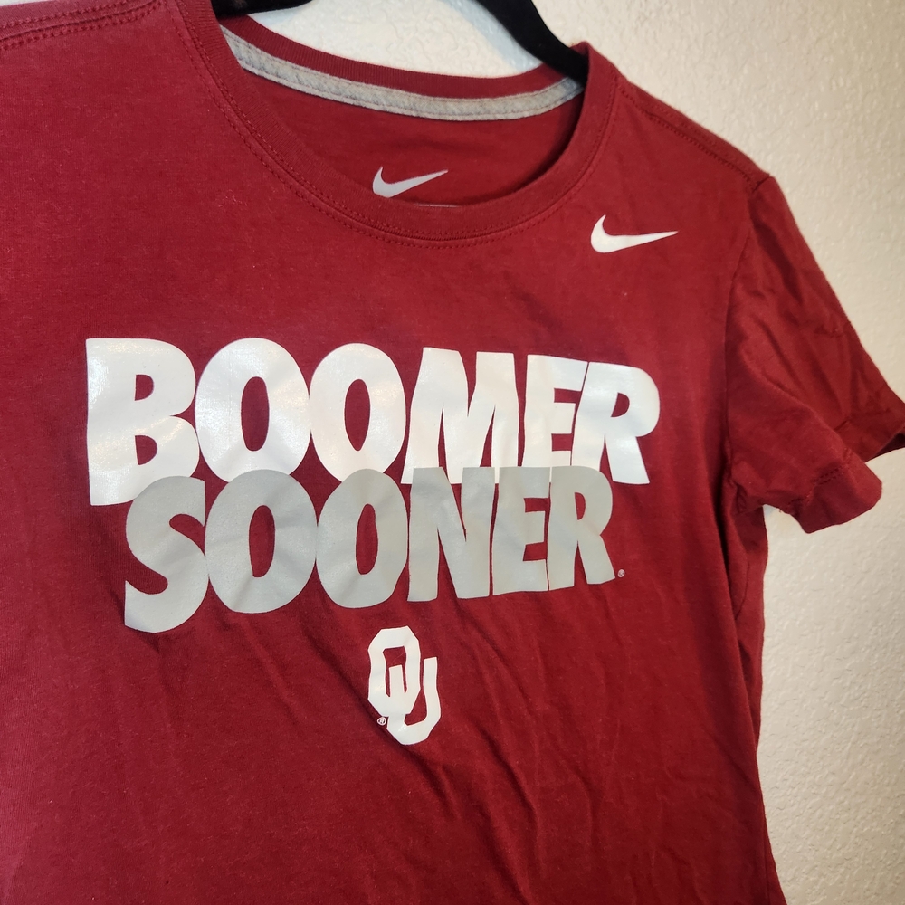 Nike Red Boomer Sooner T-Shirt Slim Fit size L - Picture 4 of 11